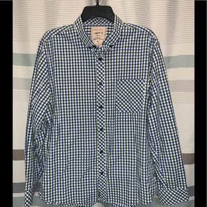 Premium Quality Abril Blue & Green Checked Long Sleeve Button Down Shirt